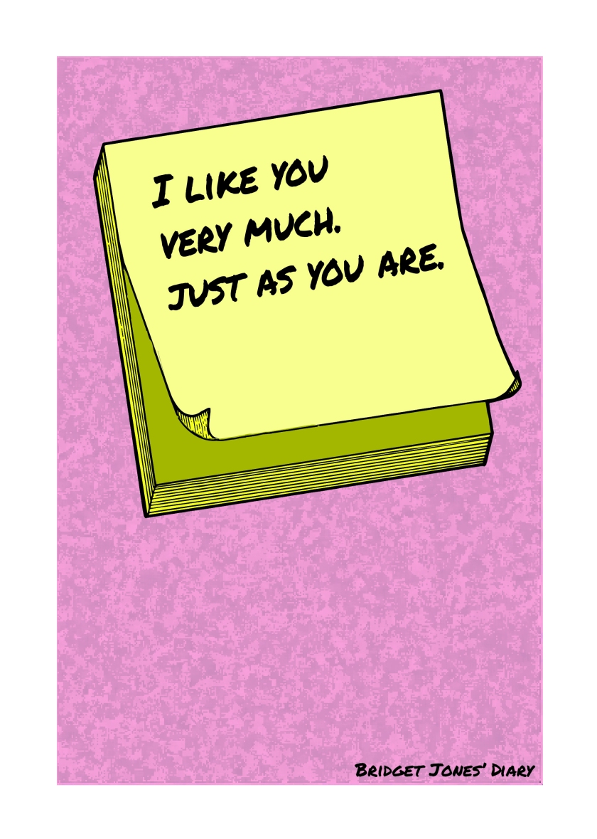 Post-It Love Notes - 'Bridget Jones' Diary' | A5 Greetings Card Design | Adobe Illustrator | 2016